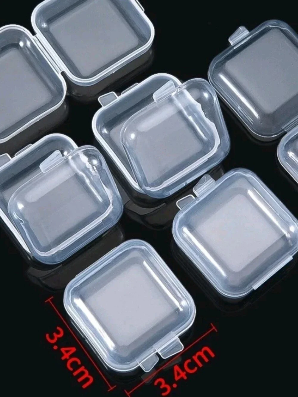 Set of 5 Clear Square Plastic Storage Boxes